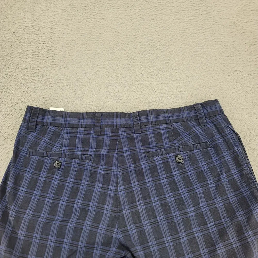 Banana Republic Shorts Mens 34 Blue Plaid Aiden Club Short Outdoors Faded Casual